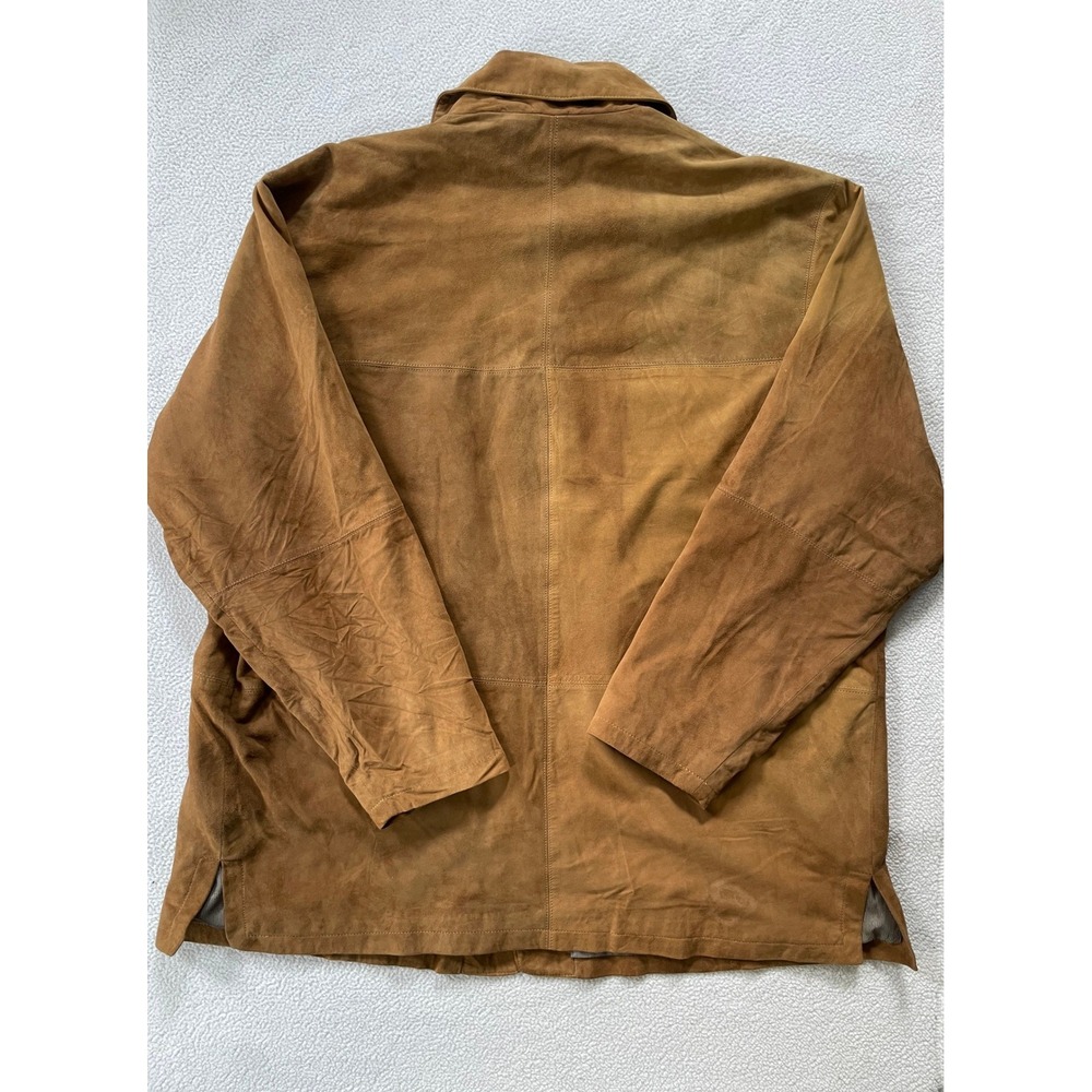 The Territory Ahead Mens XXL Jacket Brown Vintage 90s Suede Leather Chore Coat